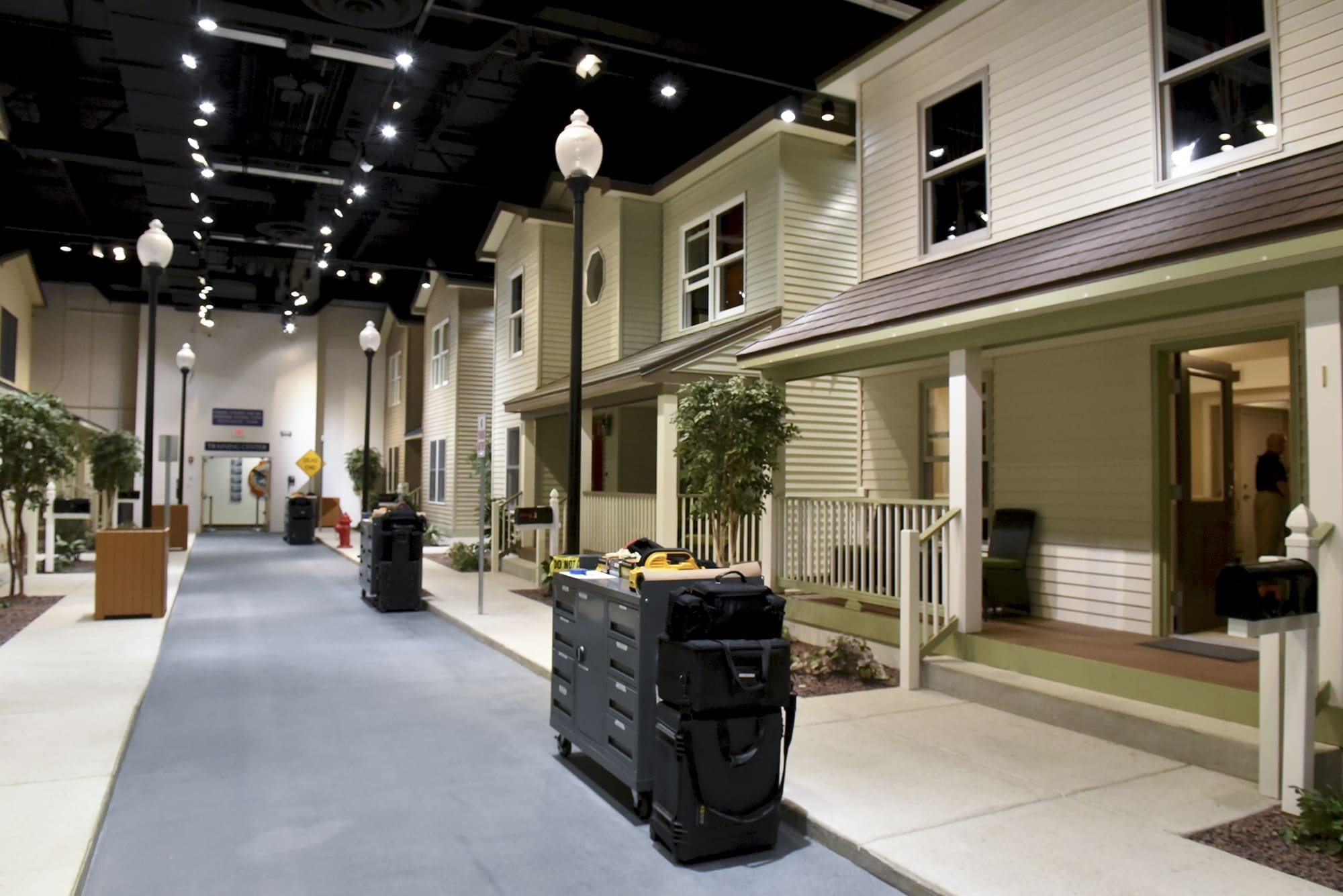Image courtesy: FBI | The practical training area for the ERT (Evidence Response Team) Basic Course. The practical training area allows students to process scenes within actual houses. The ovens work, the ceiling fans turn, and there are secret nooks and hiding spots that students must find.